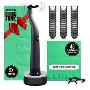 FLAUS Electric Flosser 3 Speeds + 45 Refill Heads New